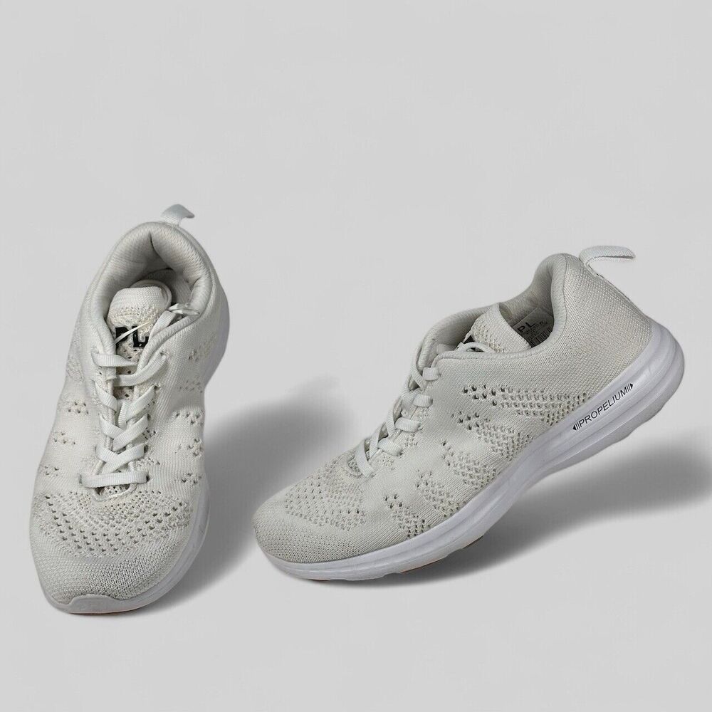 APL Techloom Pro White Knit Running Shoes Sneakers Womens Size 7 Lace Up Comfort